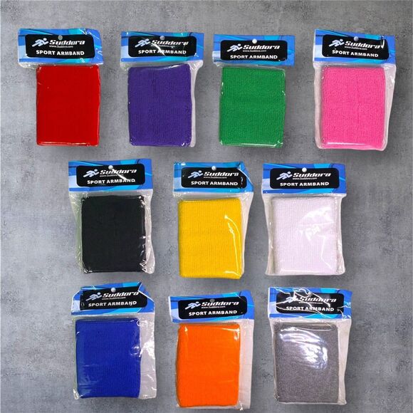 Lot Of 10 Suddora Sport Armband Cotton Spandex Nylon Wrist Bands Asstd Standard - Picture 1 of 7